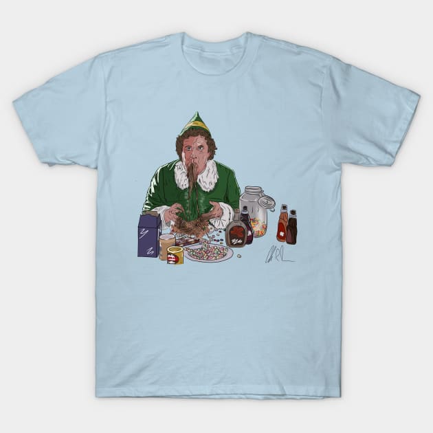 ELF: Buddy Eating Sketti T-Shirt by 51Deesigns